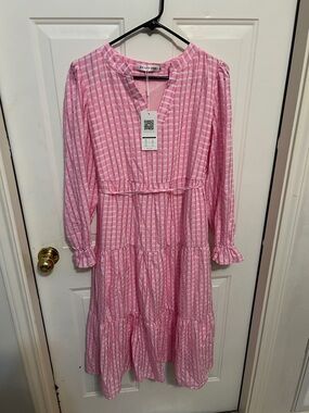 Wish Ecowish Pink and White Gingham dress